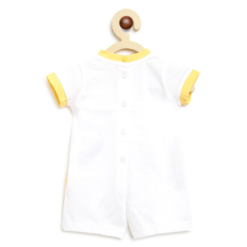 Printed Short-Sleeve Romper White image number 1